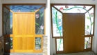 Entrance door with decorative windows